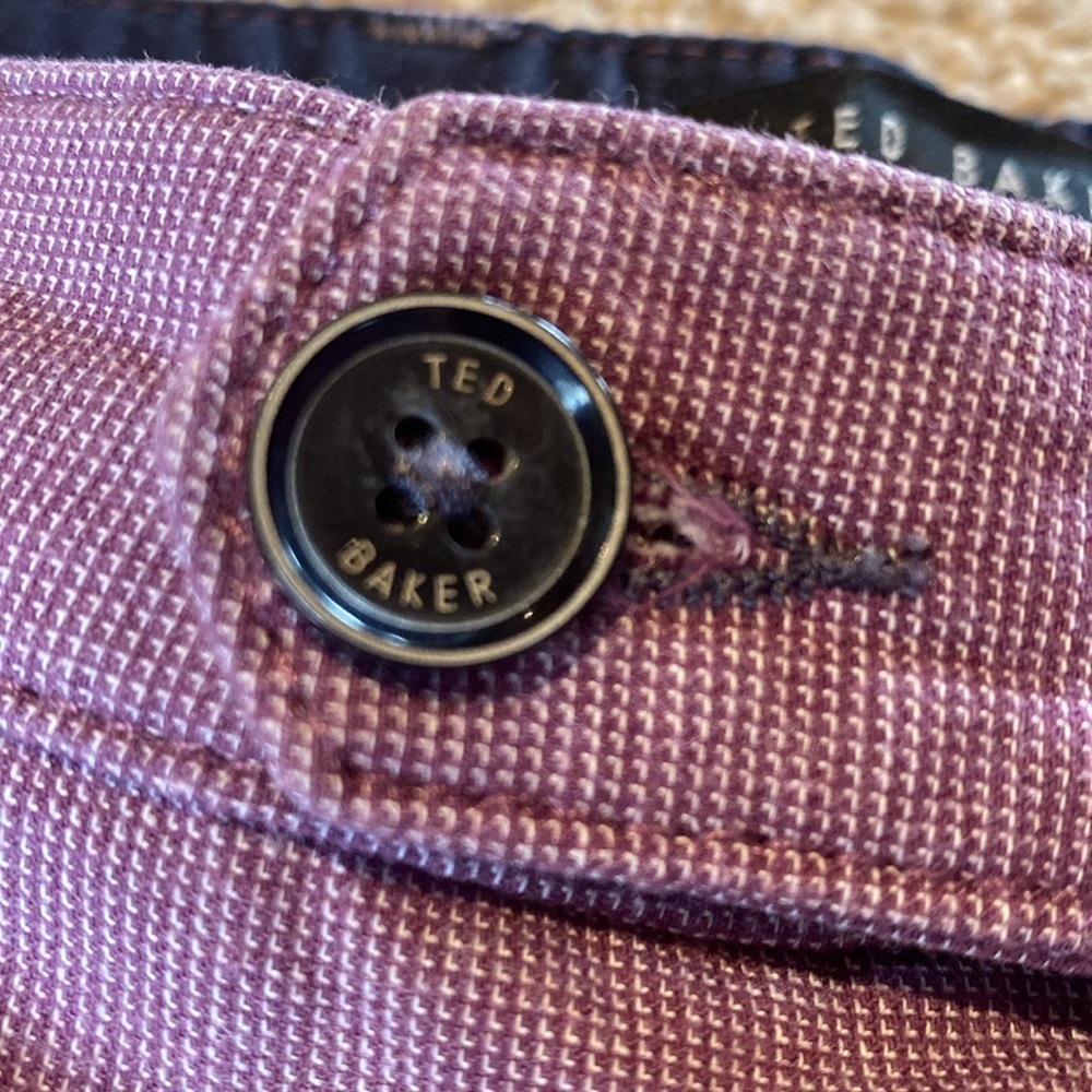 Ted Baker Cotton Preppy Shorts Lavender Lilac Sz 36